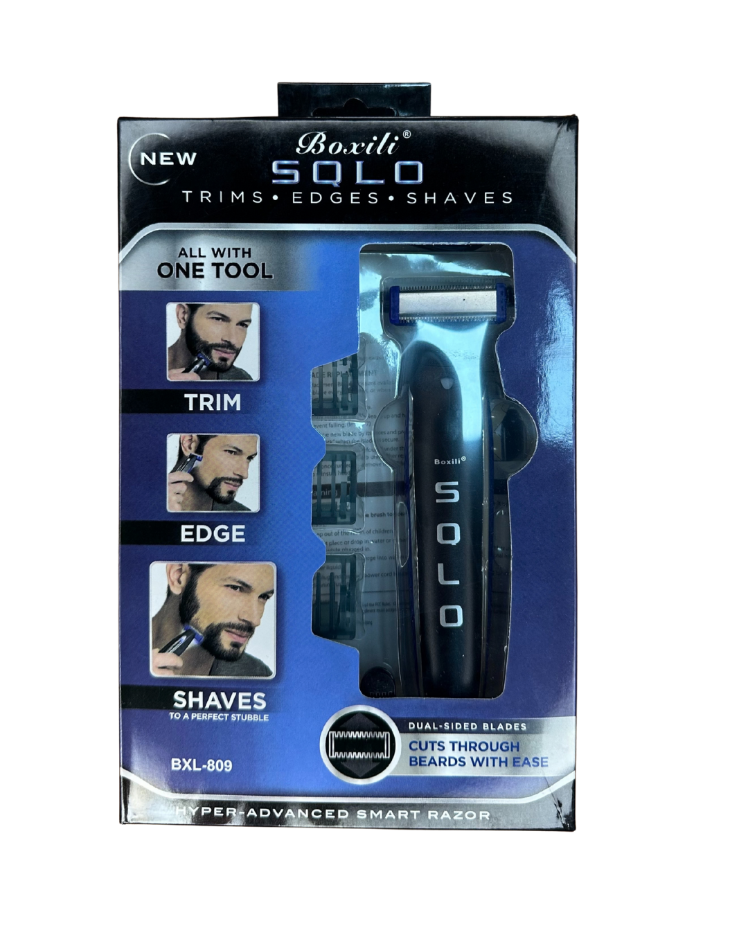 MÁQUINA DE AFEITAR BOXILI SQLO 3 EN 1 PARA BARBA Y PERFILADO